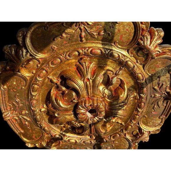 16" ROUND CHANDELIER CEILING MEDALLION BURNISH GOLD VICTORIAN Belgium Urethane - Picture 8 of 12